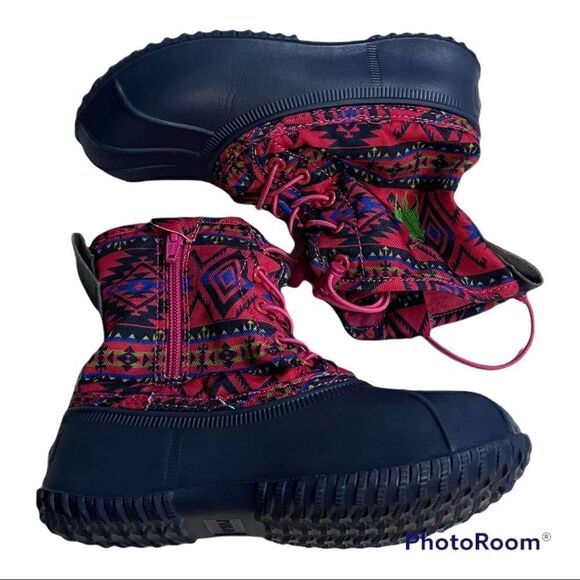 Polo Kids Zip-up Aztec Style Boots Size 1 - Picture 1 of 11